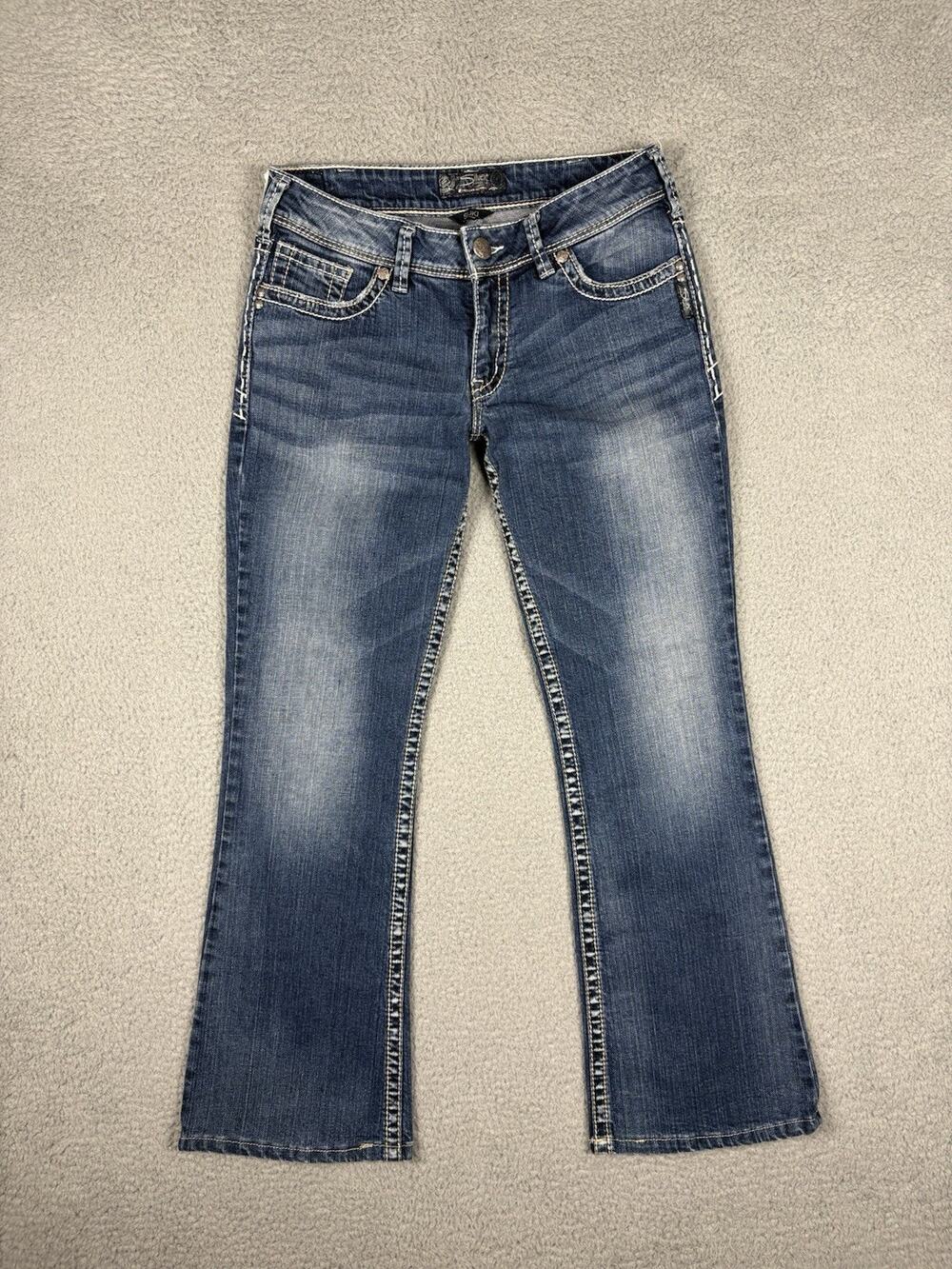 Silver Suki Jeans Women’s 30 31x29 Blue Denim Bootcut Cowgirl Grunge Rodeo Read
